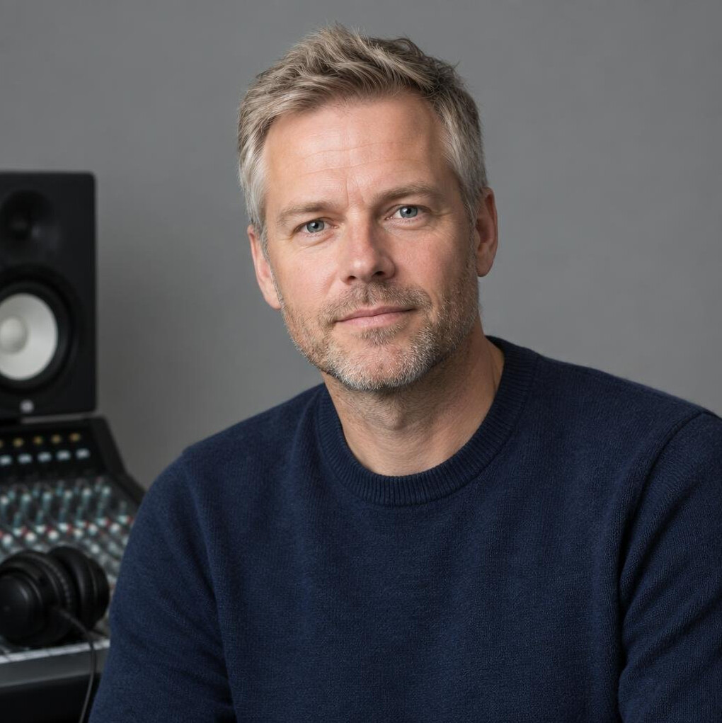 Portrait of a Norwegian man audio engineer