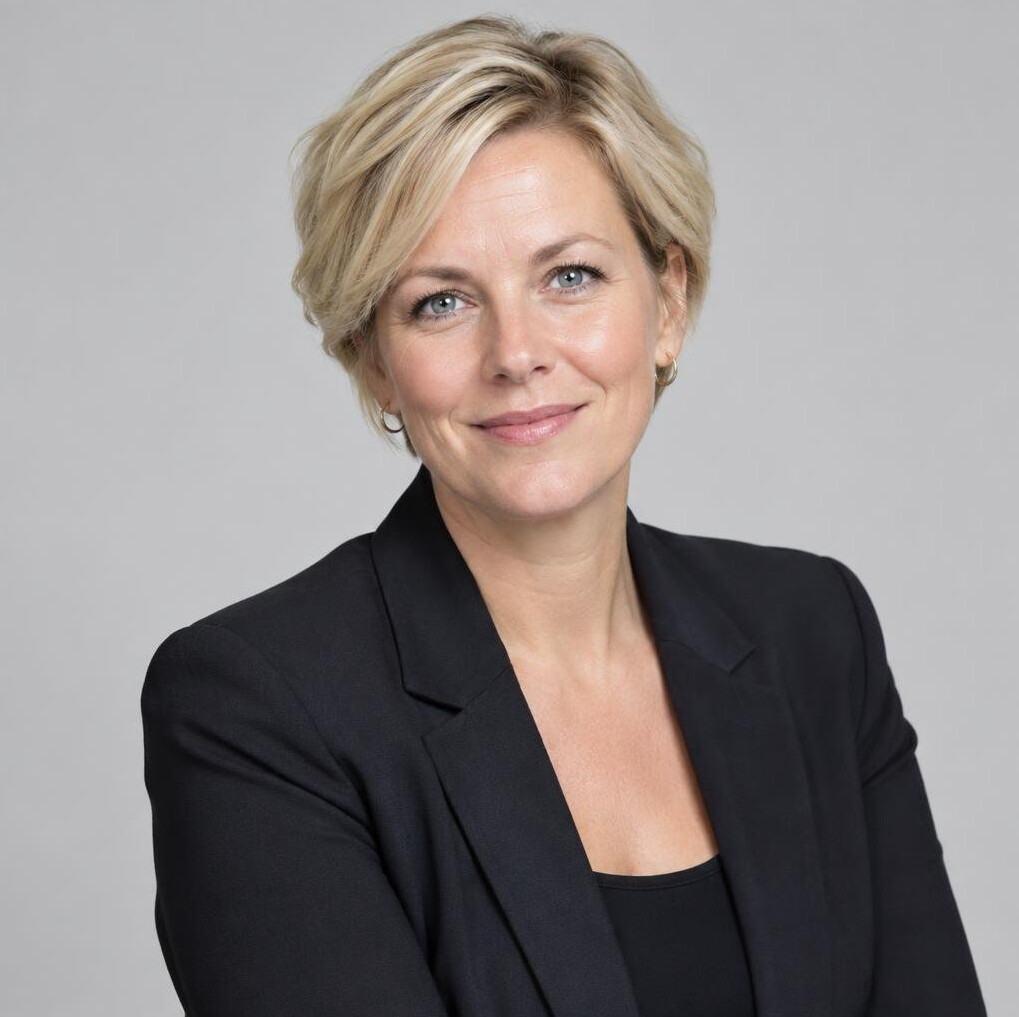 Portrait of a Norwegian woman producer in a studio